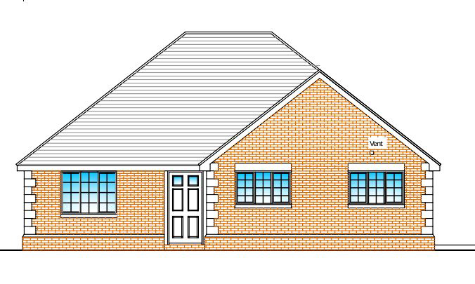 Lot: 35 - LAND WITH PLANNING FOR THIRTEEN HOUSES AND THREE BUNGALOWS - Plot 1 - Proposed Front Elevation
